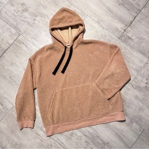 Zara Teddy Sherpa Oversize Camel Beige Brown Hoodie